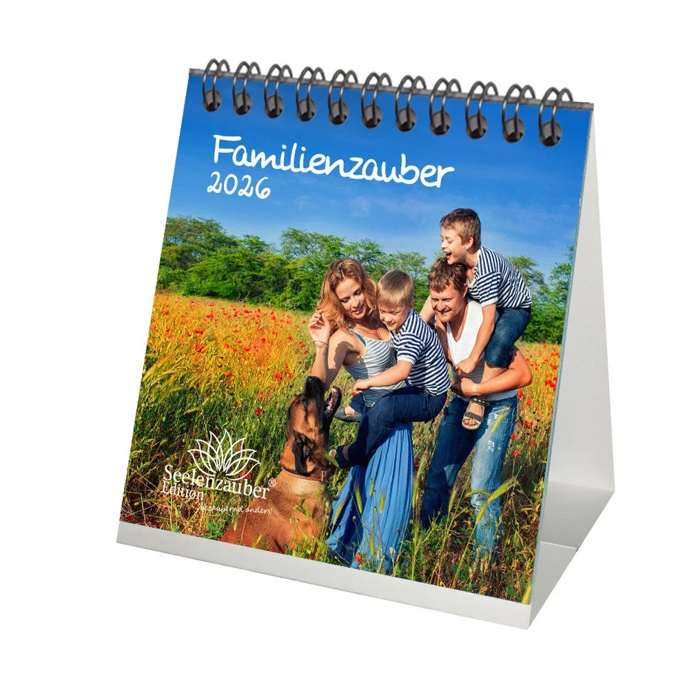 Seelenzauber Tischkalender „Familienzauber 2026“ – 10 × 10 cm